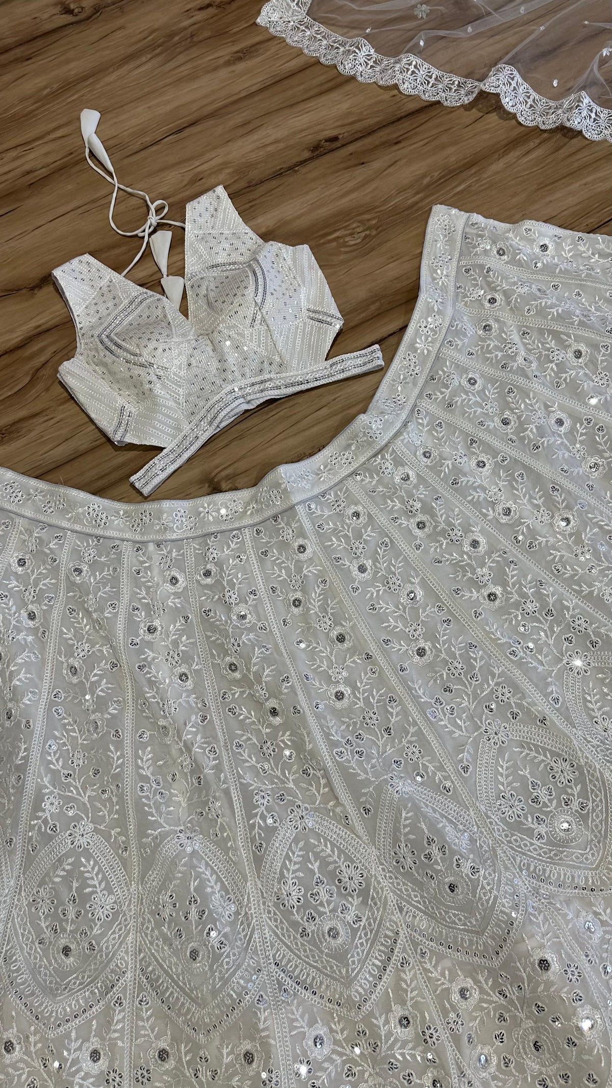 Georgette Embroidery With Sequins Work Wedding Wear Lehenga - Joshindia