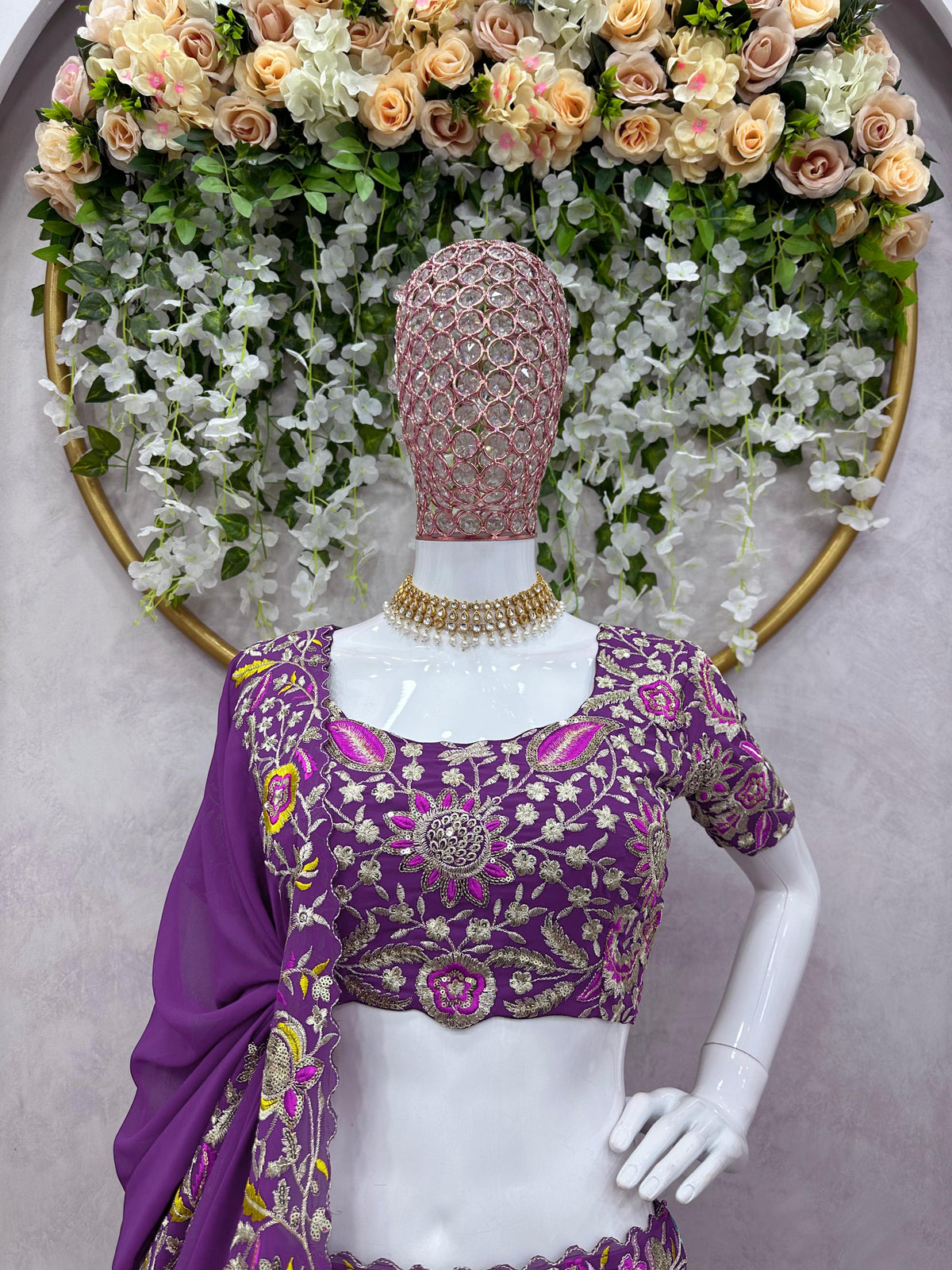 Buy Indian Designer Purple Lehenga Choli Online - Joshindia