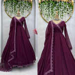 Buy Latest Wine Color Indian Gown Online at Best Price - Joshindia