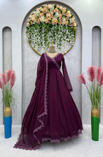Buy Latest Wine Color Indian Gown Online at Best Price - Joshindia
