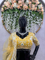 Amazing Soft Net Fabric Sequins Work Lehenga Choli For Women - Joshindia