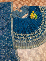 Beautiful embroidery zari work lehenga choli - Joshindia