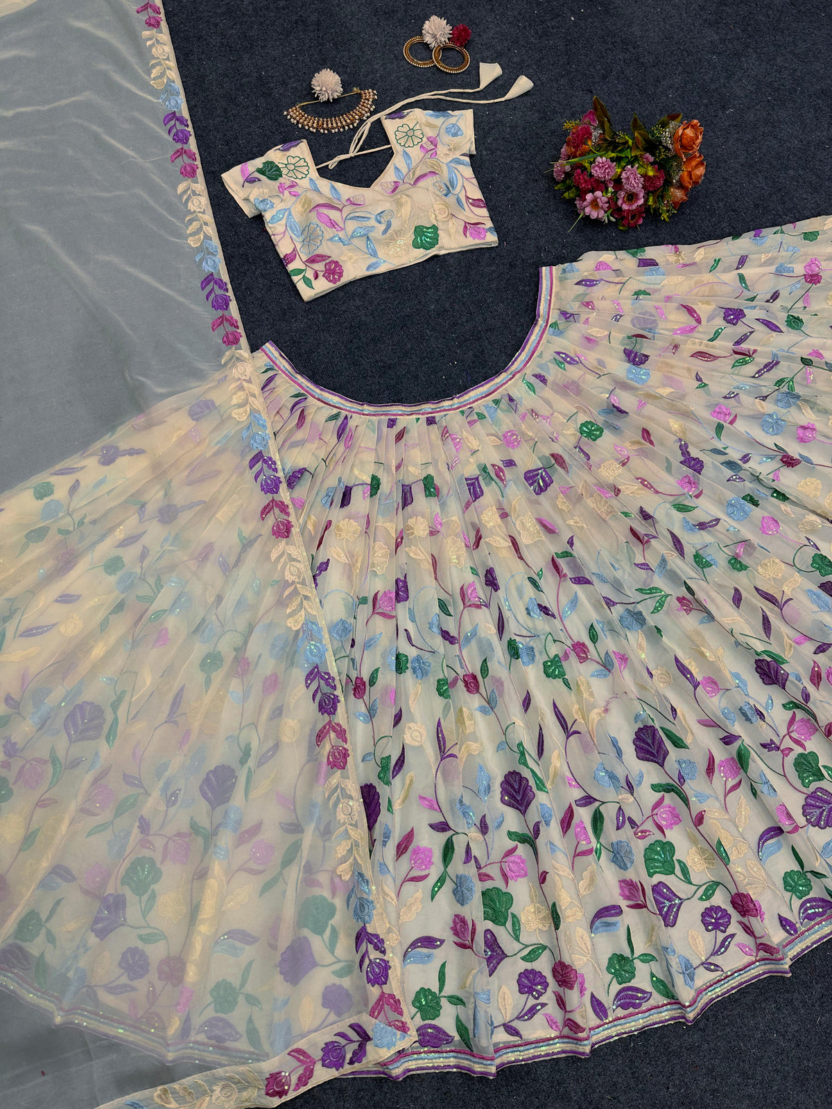 Buy Cream Color Lehenga Online At Best Price - Joshindia