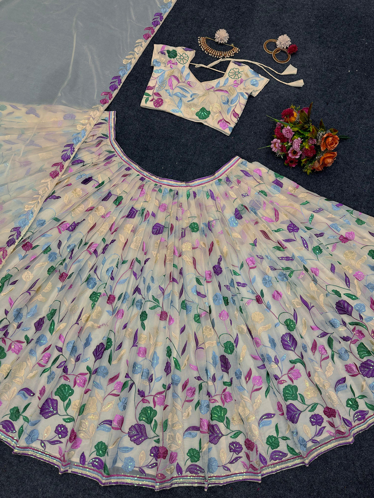 Buy Cream Color Lehenga Online At Best Price - Joshindia