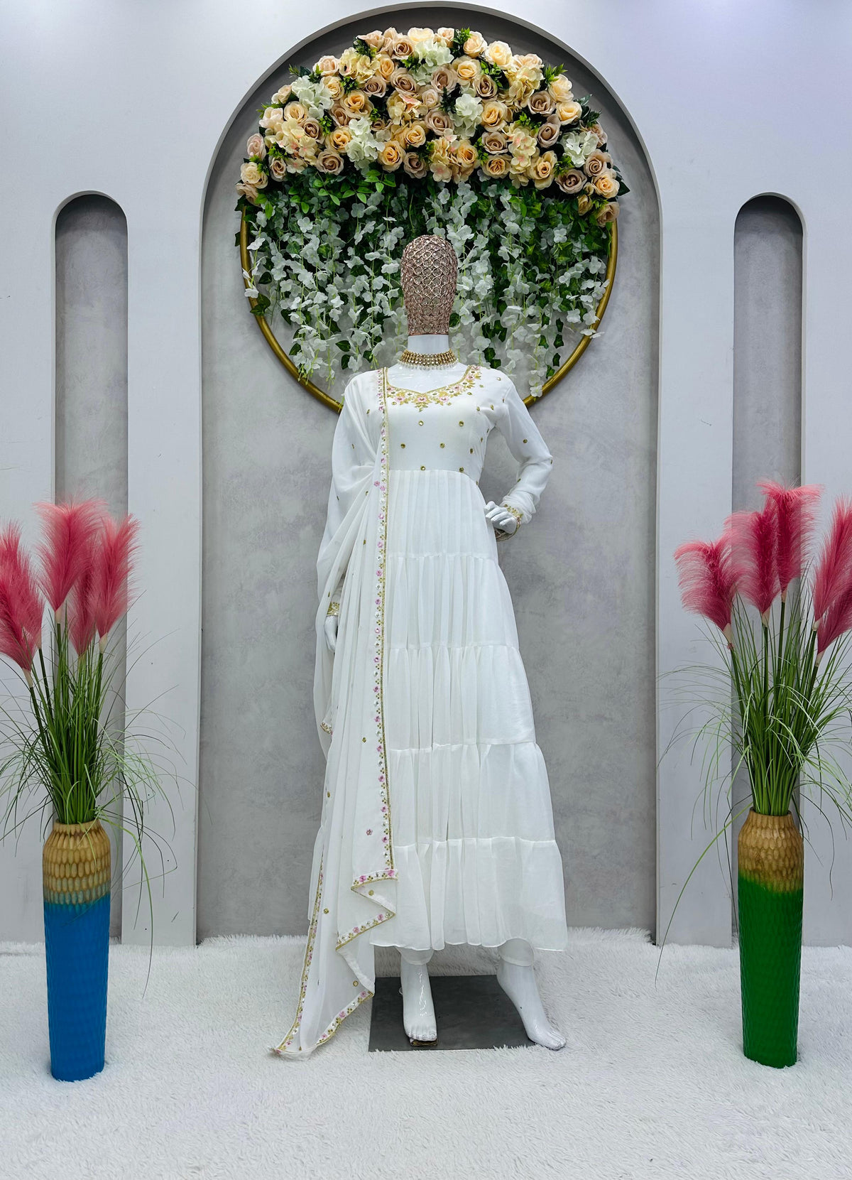 Beautiful Designer Suit On Heavy Faux Georgette Fabric - Joshindia