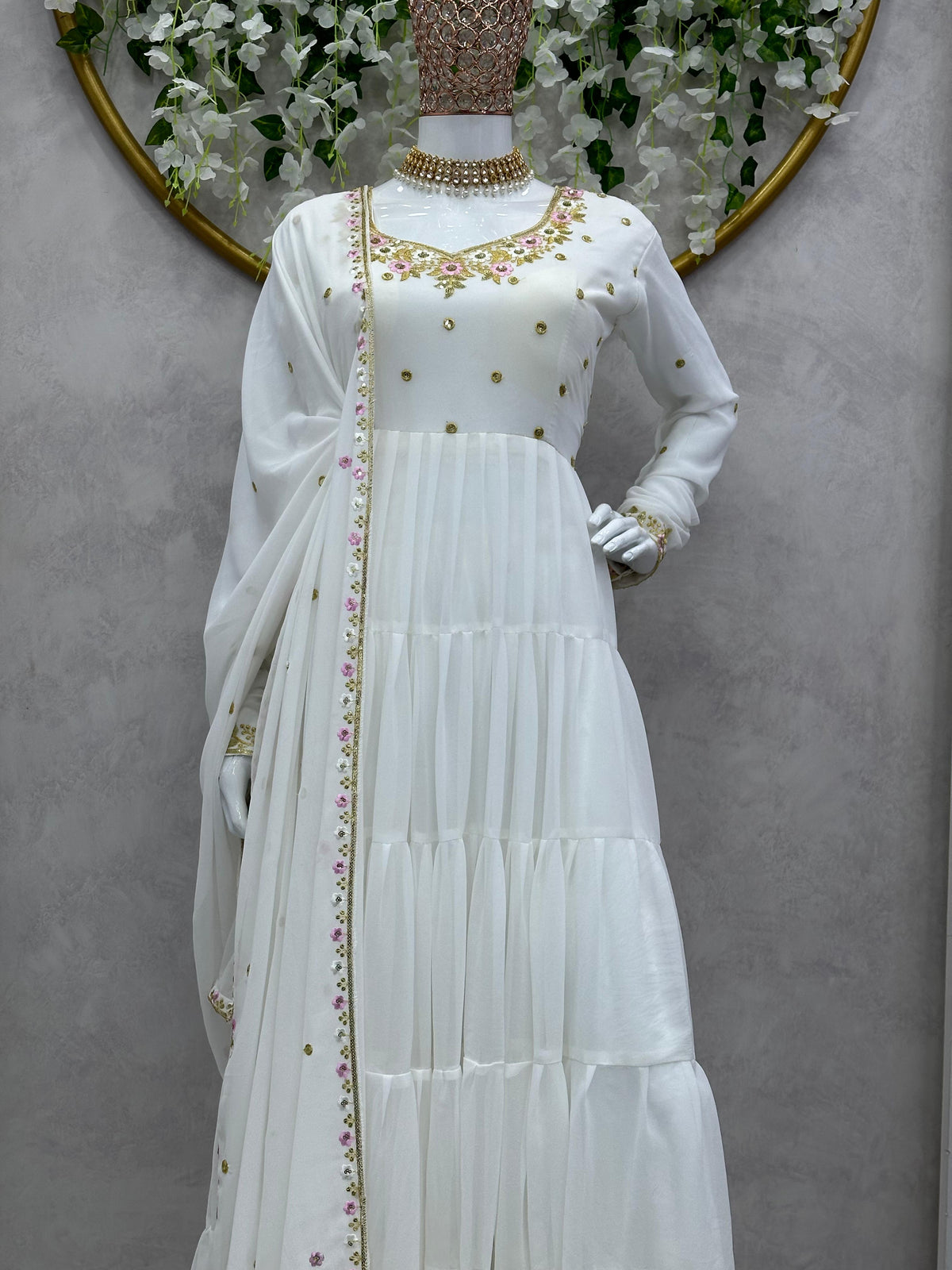 Beautiful Designer Suit On Heavy Faux Georgette Fabric - Joshindia
