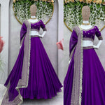 Purple Organza Lehenga With A Heavy Blouse And Dupatta - Joshindia