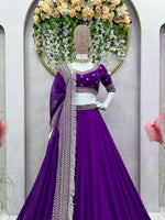 Purple Organza Lehenga With A Heavy Blouse And Dupatta - Joshindia