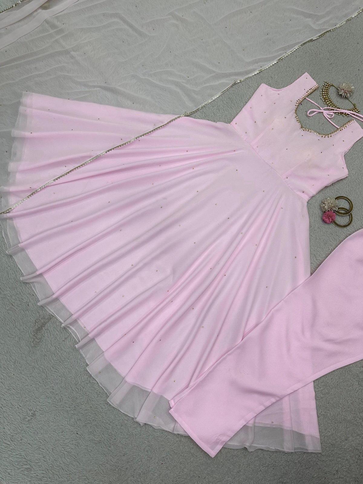 Embrace Grace with Our Baby Pink Suit - Joshindia