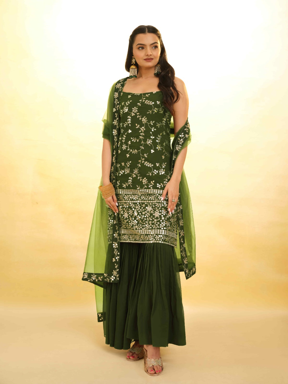 Buy Trendy Green Sharara Online in India - Joshindia
