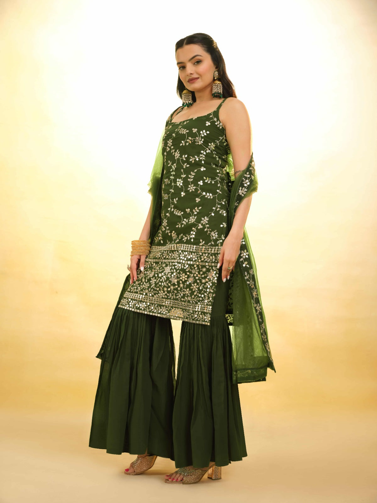 Buy Trendy Green Sharara Online in India - Joshindia