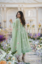 Mint Green Embroidered Suit Set - Joshindia