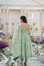 Mint Green Embroidered Suit Set - Joshindia