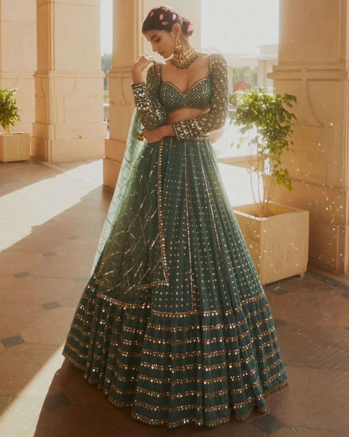 Buy Trendy Green Lehenga Choli Online in India - Joshindia