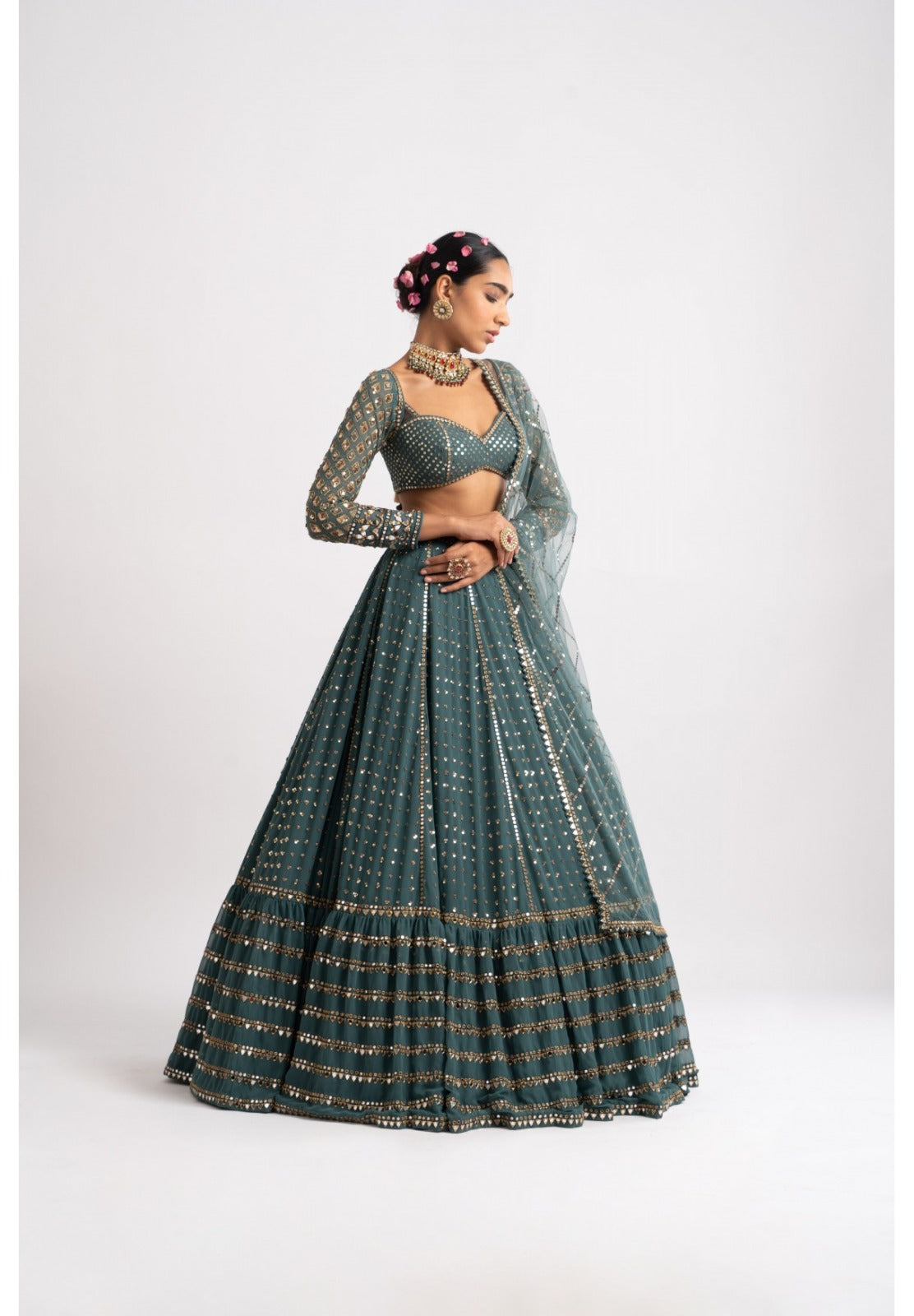 Buy Trendy Green Lehenga Choli Online in India - Joshindia