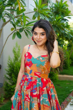 Buy Cora Floral Printed Cuffed Sleeves A-Line Maxi Dress - Joshindia