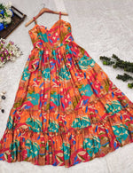 Buy Cora Floral Printed Cuffed Sleeves A-Line Maxi Dress - Joshindia