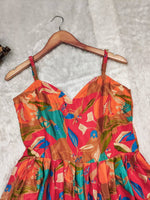 Buy Cora Floral Printed Cuffed Sleeves A-Line Maxi Dress - Joshindia