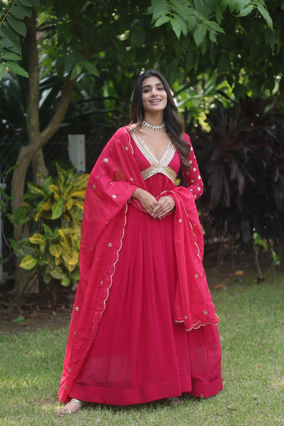 Readymade Alia Cut Gown With Dupatta Set - Joshindia