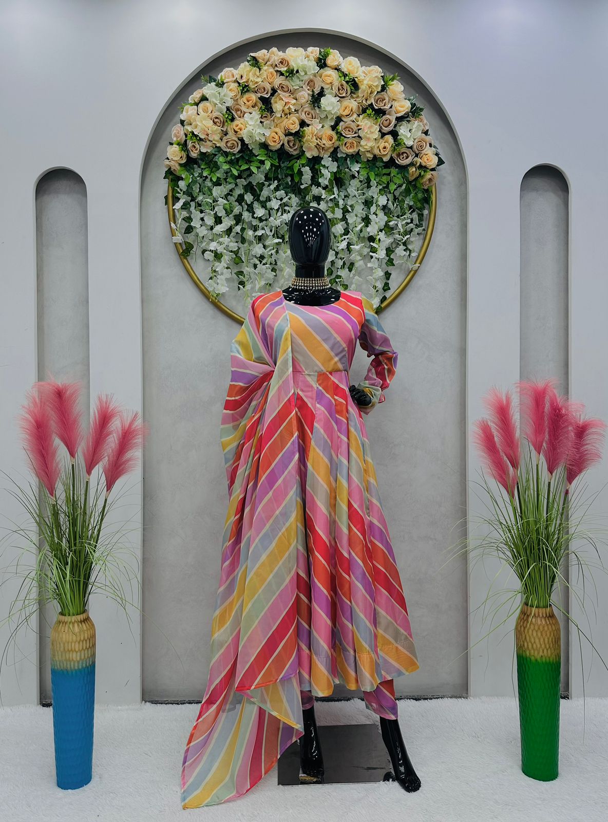 Beautiful Designer Suit On Tabby Silk Women Suit - Joshindia