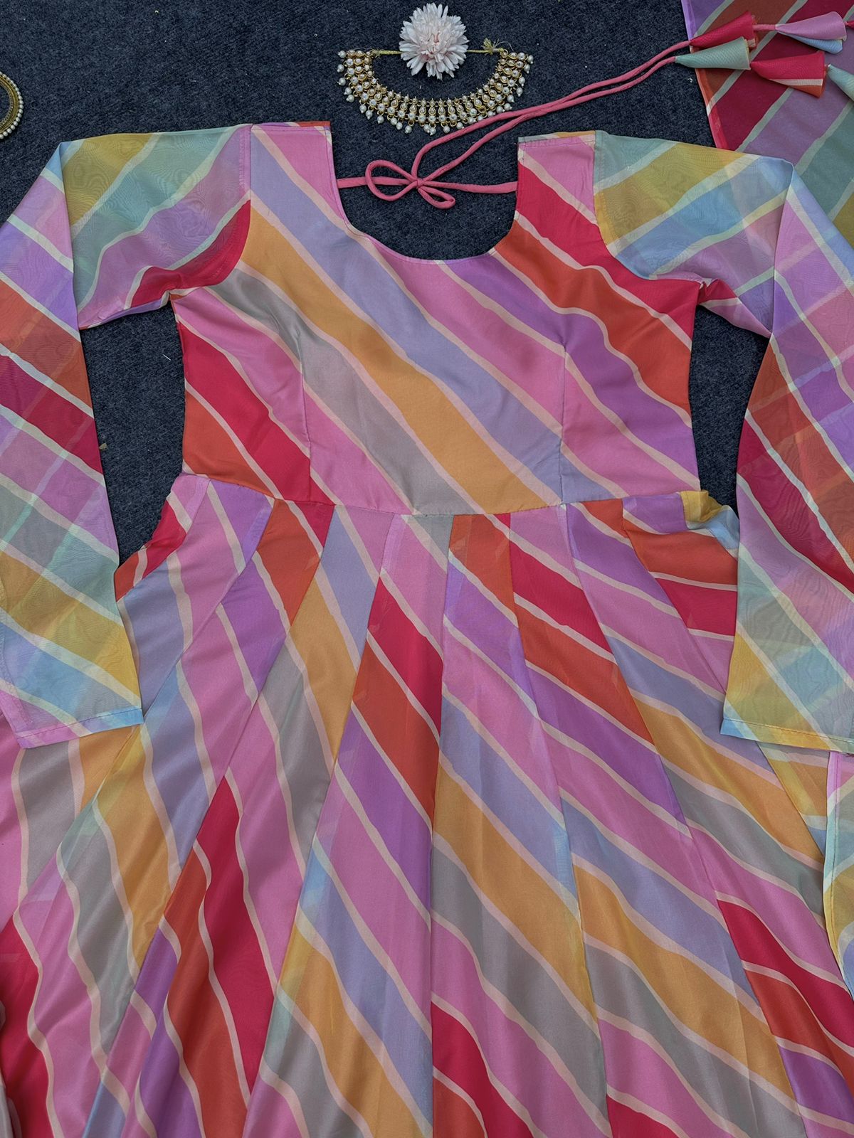 Beautiful Designer Suit On Tabby Silk Women Suit - Joshindia