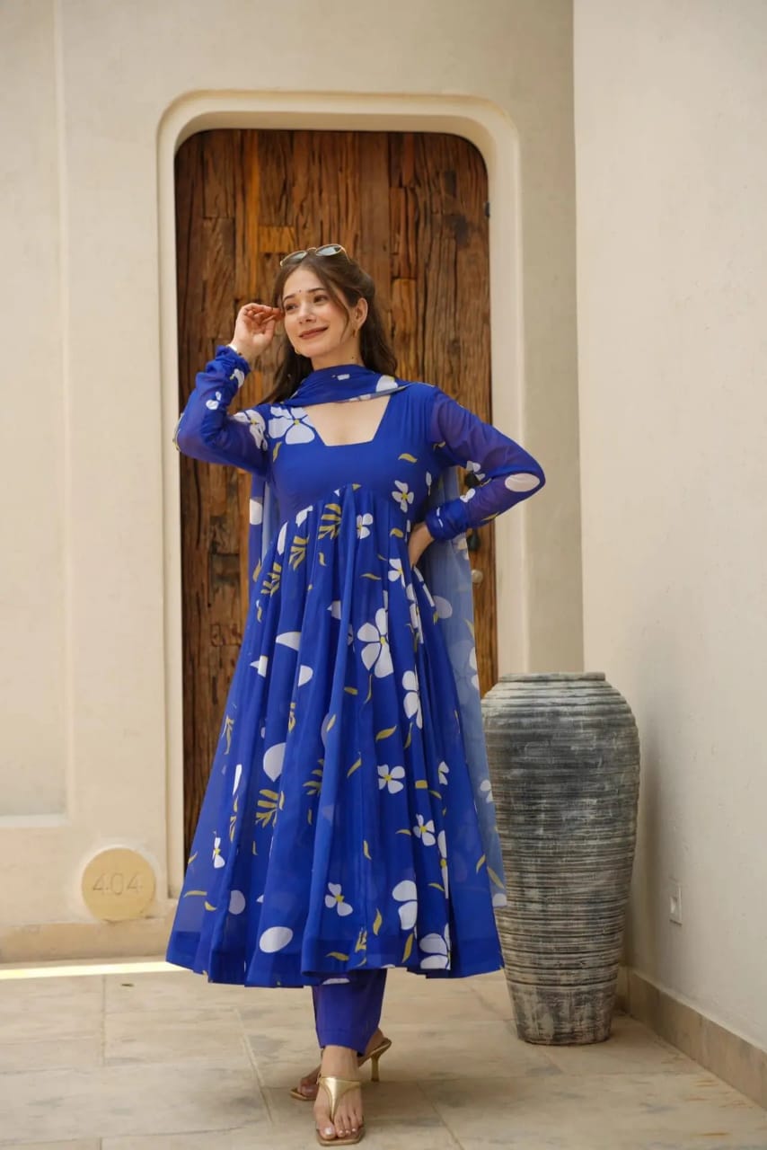 Buy Blue Floral Salwar Suit online in India - Joshindia