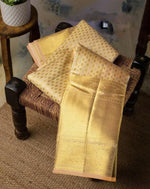 Heavy Designer Beige Color Soft Lichi Silk Saree - Joshindia
