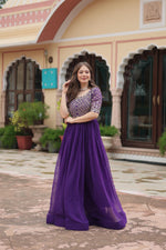 Premium Designer Readymade Purple Gown