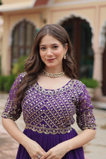 Premium Designer Readymade Purple Gown