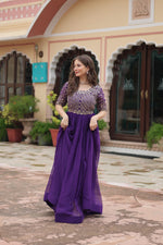 Premium Designer Readymade Purple Gown