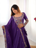 Dark Purple color Designer party Wear Lehenga Choli