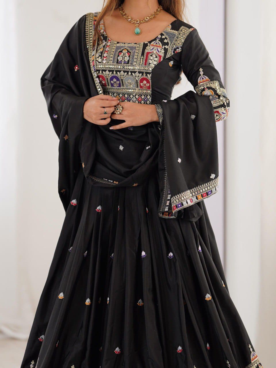 Black Color Designer Party Wear Lehenga Choli