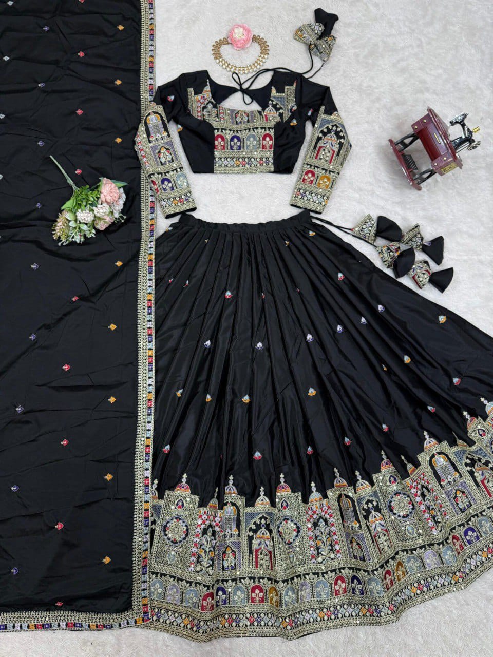 Black Color Designer Party Wear Lehenga Choli