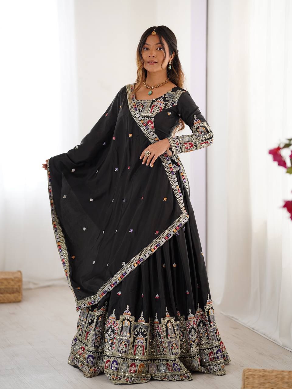 Black Color Designer Party Wear Lehenga Choli