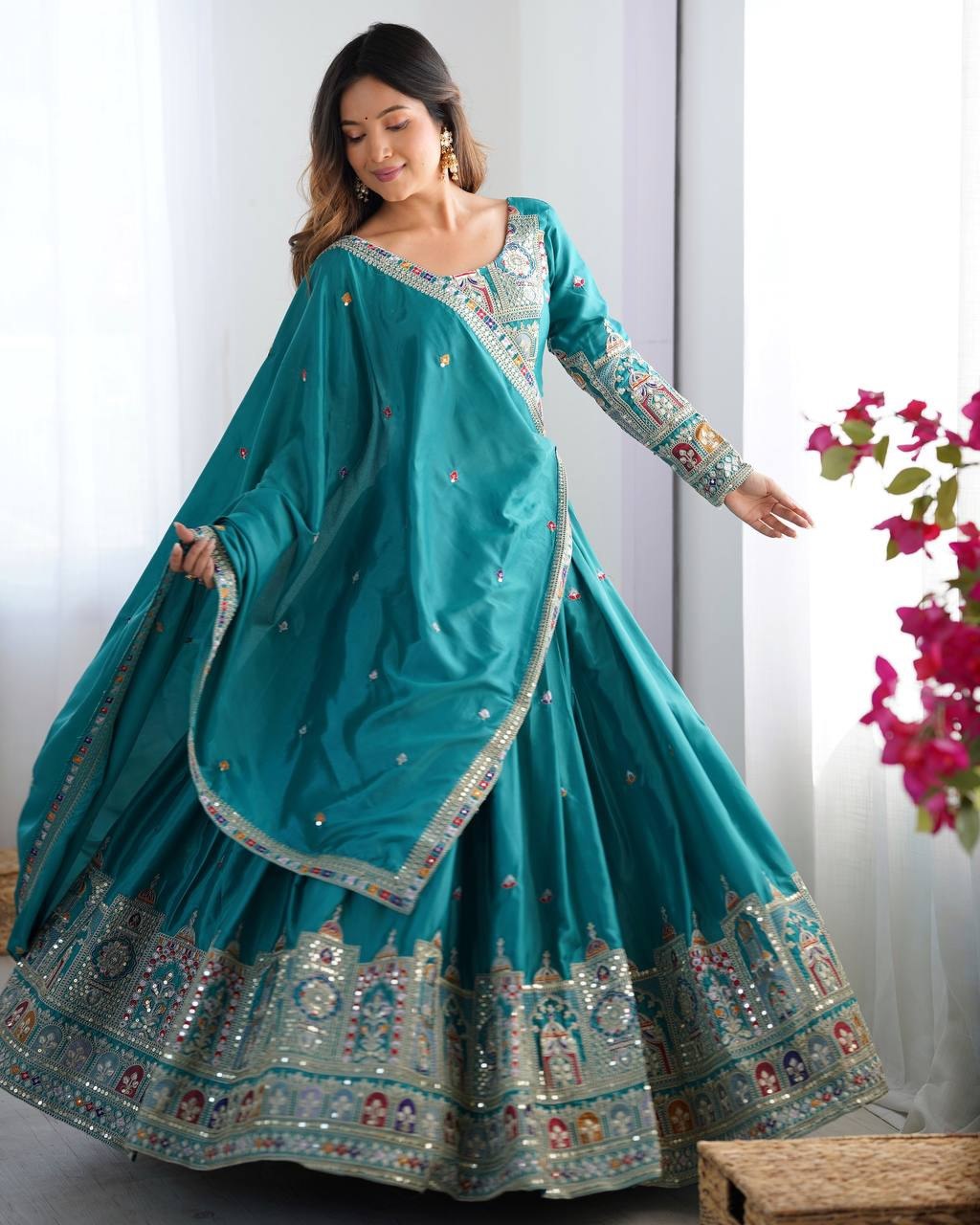 Rama Green Color Designer Party Wear Lehenga Choli