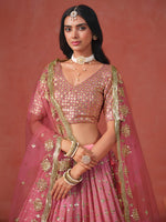 Pink Georgette beautiful Designer Party Wear Lehenga Choli