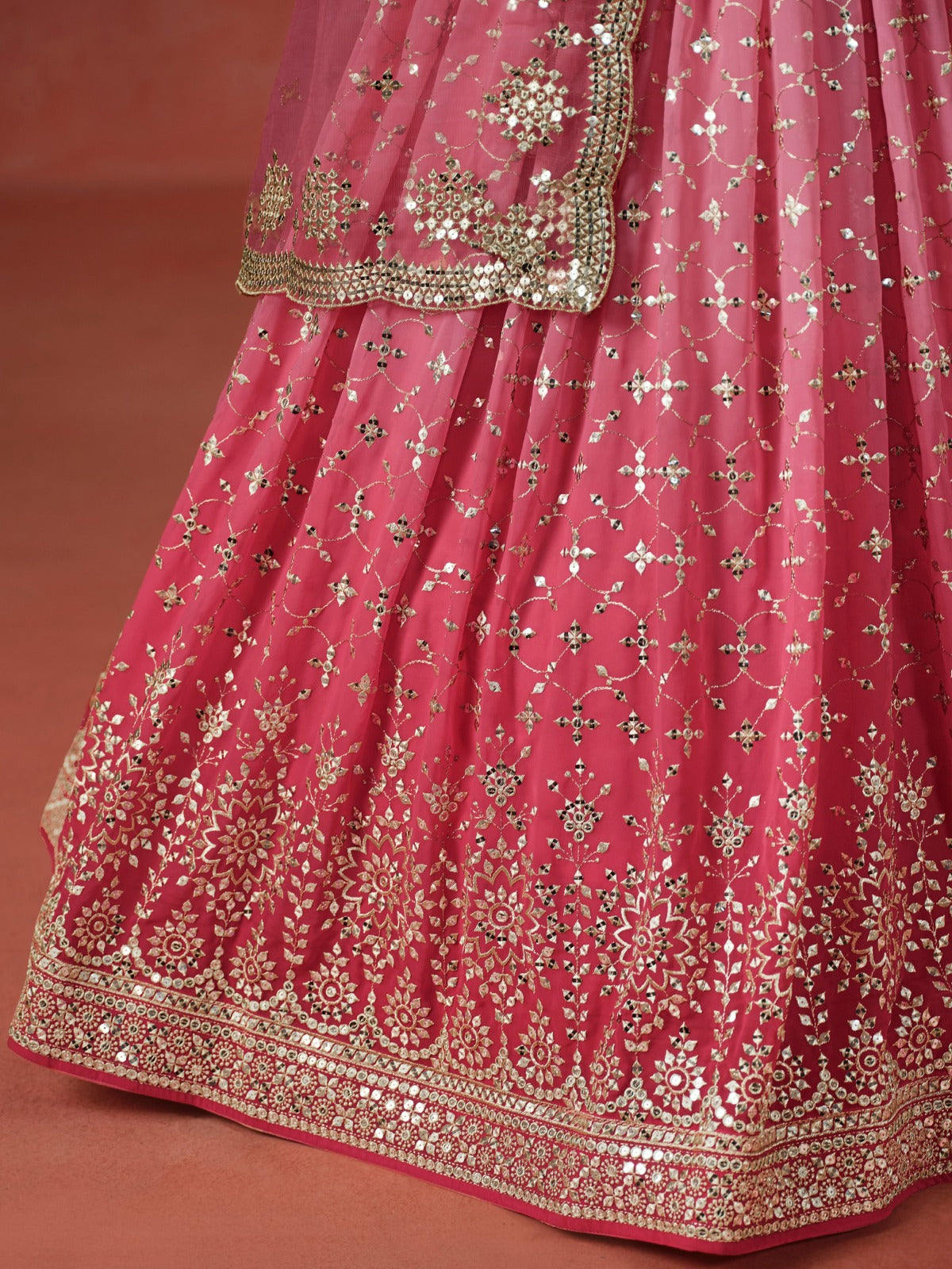 Pink Georgette beautiful Designer Party Wear Lehenga Choli