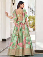 Green Multicolor Designer Printed Embroidered Lehenga Choli
