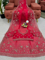 Red Color Designer Party Wear Silk Saree