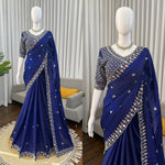 Blue Color Trending Designer Party Wear Saree