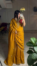 DesignerSoft Fendy Shiny Silk Saree with Blouse