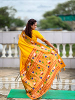 Rajhans Woven Design Silk Blend Paithani Saree