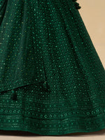 Green Sequins Georgette Festival Wear Lehenga Choli
