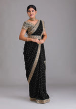 Black Saree - Black Designer Sarees Online - Joshindia