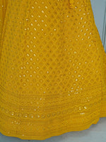 Yellow Thread Work Georgette Festival Wear Lehenga Choli