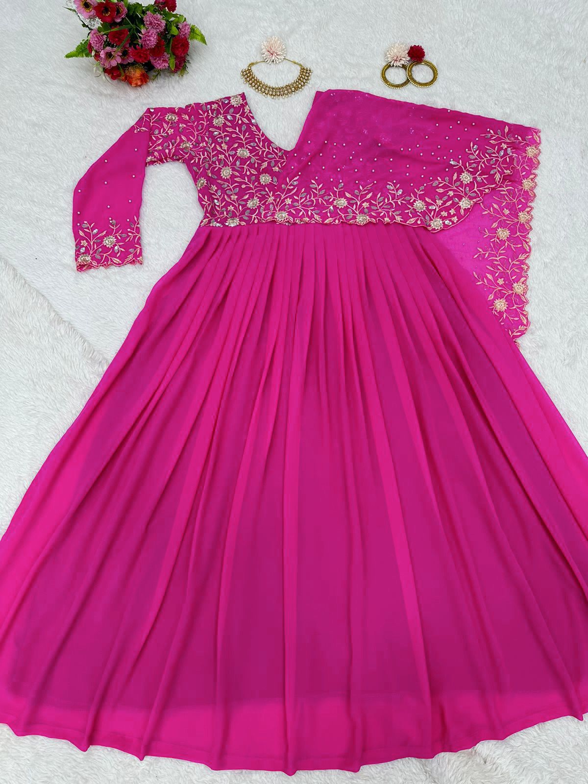 Buy Trendy Pink Gown Online in India - Joshindia