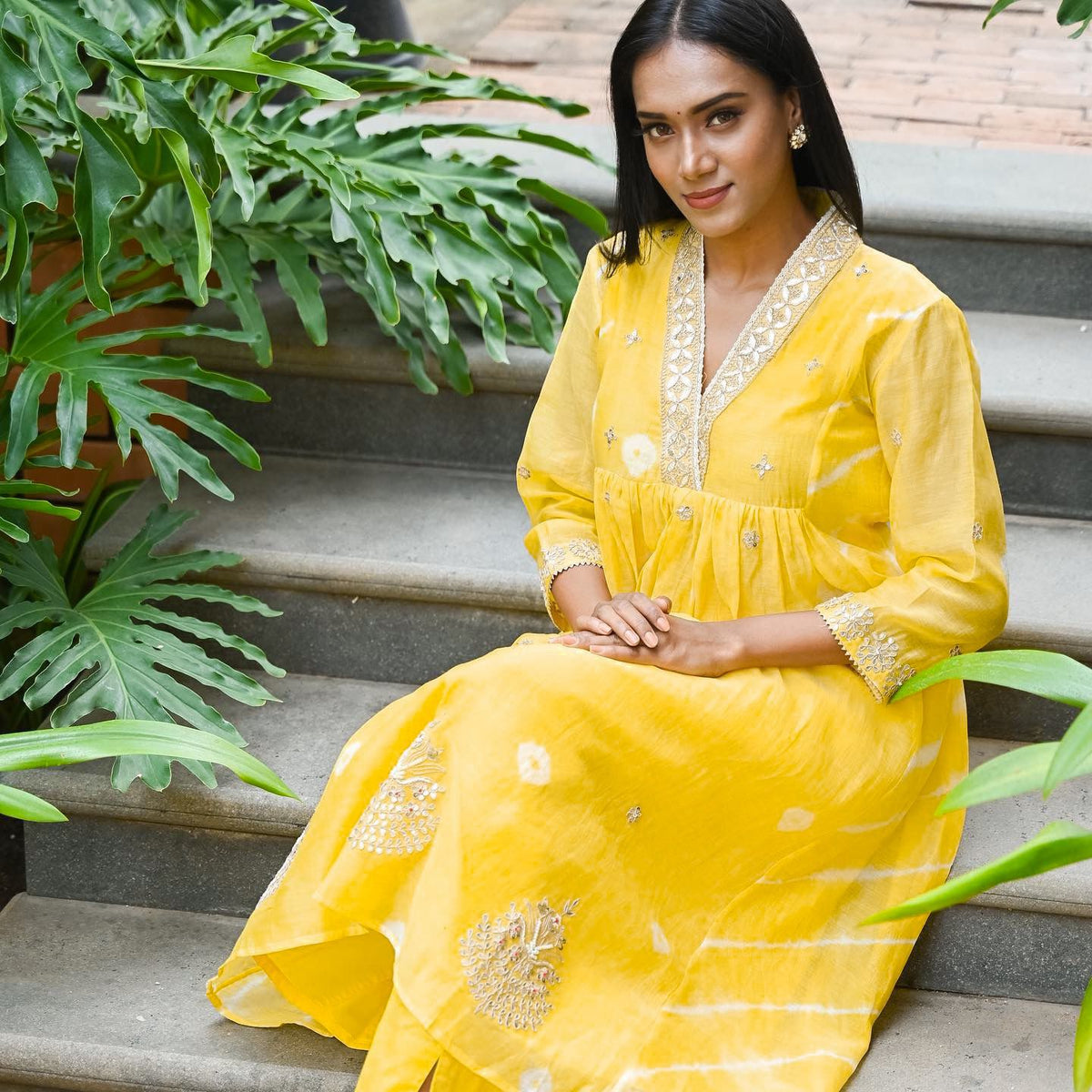 Buy Trendy Yellow Gown Online in India - Joshindia