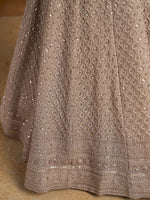 Grey Thread Embroidered Georgette Lehenga Choli