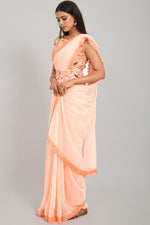 Peach Saree - Buy Peach Color Designer Saree Online - Joshindia