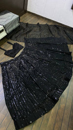 Buy Black Color Heavy Designer Sequence Work Lehenga Choli For Rich Look - Joshindia